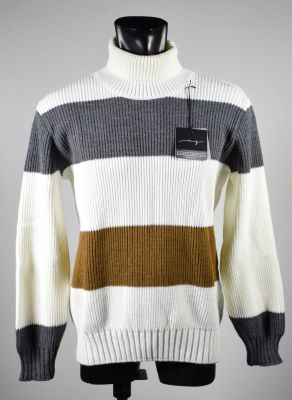 Striped turtleneck manuel garcia in wool blend