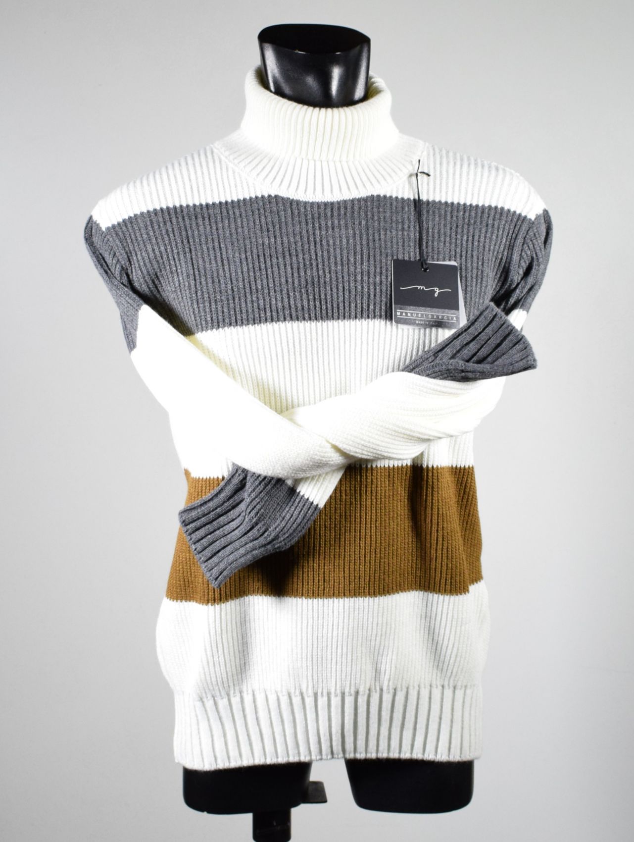 Striped turtleneck manuel garcia in wool blend
