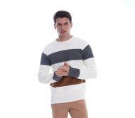 Manuel garcia striped crew-neck in wool blend 