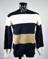 Blue manuel garcia striped crew neck in wool blend 