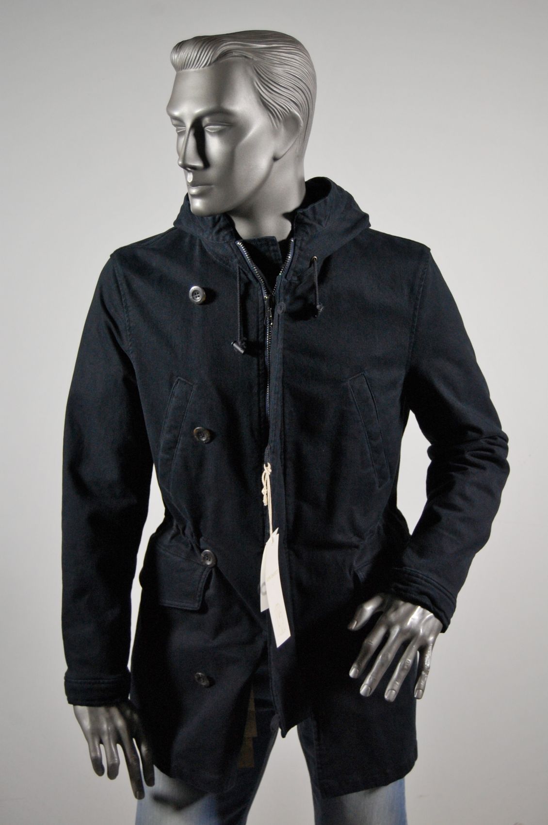 Parka uomo John Barritt slim fit blu con cappuccio saldi online  abbigliamento uomo