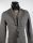 Knit jacket with patches Become slim fit unlined taupe herringbone