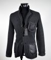 Pure knit wool jacket become dark grey herringbone