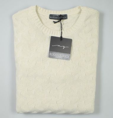 Crew-neck manuel garcia cream inlay joined