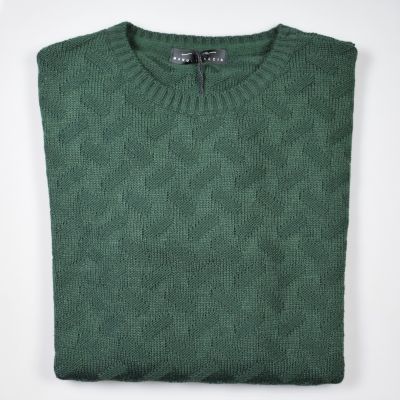 Girocollo manuel garcia verde intarsio unito