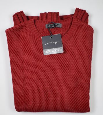 Crew-neck sweater manuel garcia bordeaux mixed wool