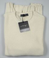 Crew-neck sweater manuel garcia ecru mixed wool