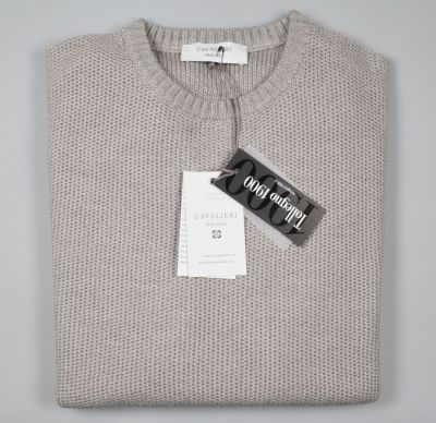 Crew-neck sweater color dove cavalieri milano modern fit 