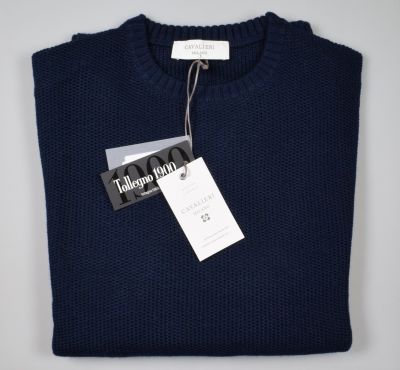 Blue crew-neck sweater knights milan modern fit 
