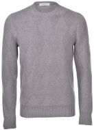 Round neck gray gran sasso mixed cashmere vanisè diamond processing