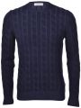 Blue gran sasso braided sweater mixed cashmere 