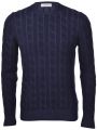 Maglione gran sasso blu a trecce misto cashmere 