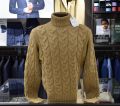 Camel braided turtleneck super geelong air wool