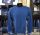 Blue crew-neck sweater gran sasso wool cashmere strip striped processing