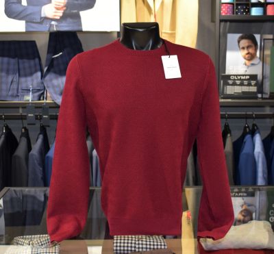 Maglione girocollo gran sasso bordeaux lana merinos extrafine 