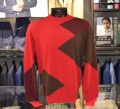 Maglione cavalieri misto cashmere girocollo modern fit intarsio bordeaux