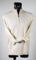 Sweater beige with zip cashmere wool and classic fit silk