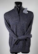 Brown wolf sweater with zip cashmere wool and classic fit silk