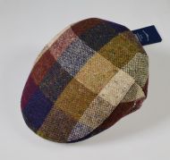 Sandwich cap patchwork pure wool tweed donegal
