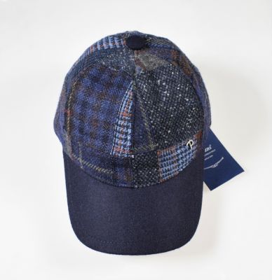 Blue patchwork ingram baseball cap mixed wool