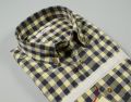 Blue and yellow checked ingram shirt in flannel button down modern fit
