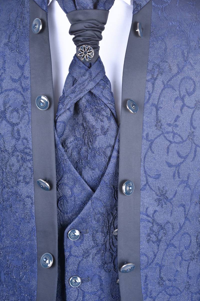 Groom dress baggi damask blue slim fit