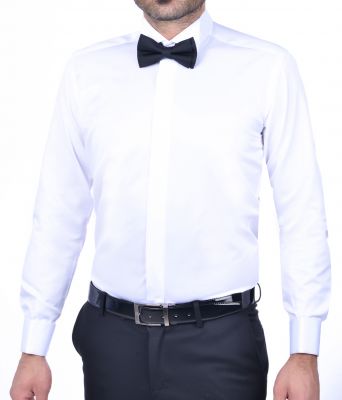 Camicia da cerimonia slim fit baggi collo diplomatico 