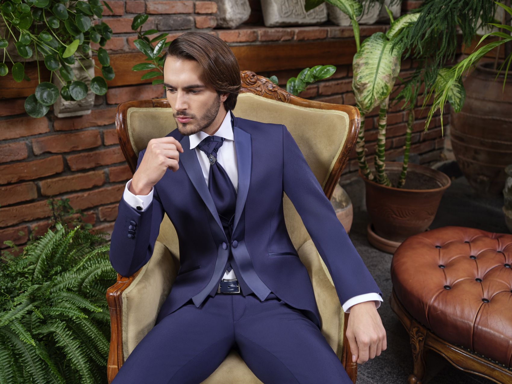Abito da sposo Blu marine Baggi Cerimonia Saldi Collezione 2024 abbigliamento maschile