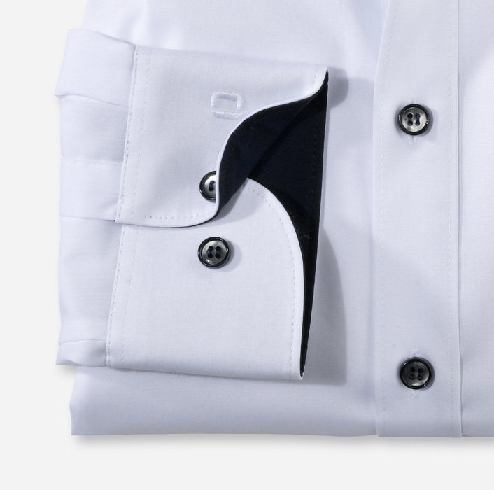 OLYMP Camicia Uomo Level Five Maniche Lunghe - Stampa Digitale Dobby, Modello New York Kent-2, 97% Cotone 3% Elastolefina - 3