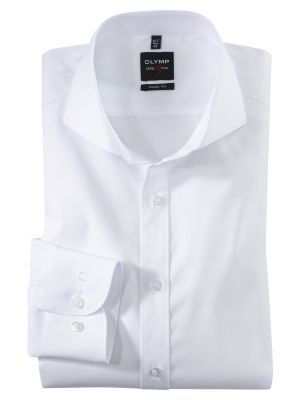 White ingram shirt with French slim fit stretch cotton collar