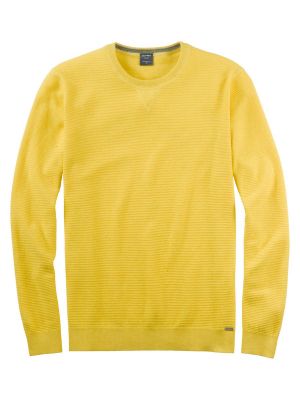 Yellow olymp crewneck sweater in organic cotton modern fit