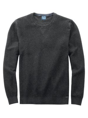 Maglione girocollo olymp grigio antracite in cotone bio modern fit