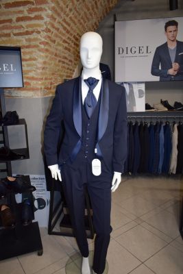 Modern blue groom tuxedo musani ceremony 