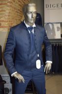 Musani blue damask dress slim fit