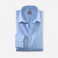 Light blue striped olymp comfort fit shirt with pocket