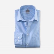 Camicia olymp comfort fit a righe celeste con taschino