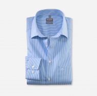 Light blue striped olymp comfort fit shirt with pocket