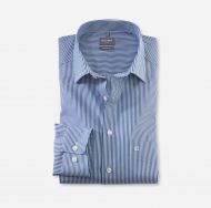 Blue striped olymp comfort fit shirt with pocket