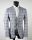 Grey checked digel jacket cotton and silk unlined 