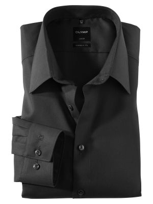 Black shirt olymp cotton easy ironing organic modern fit