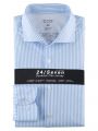 Camicia slim fit olymp in jersey a righe celeste