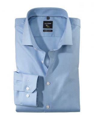 Shirt olymp light blue super slim fit cotton stretch