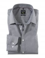 Black checkered olymp shirt super slim fit cotton stretch