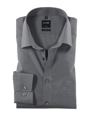 Camicia grigio medio olymp cotone facile stiro modern fit