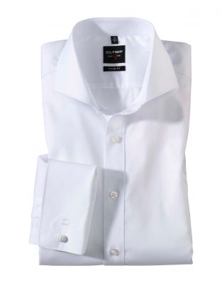 Camicia bianca con polso doppio olymp slim fit 