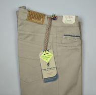 Five-pocket beige jeans in modern fit stretch cotton