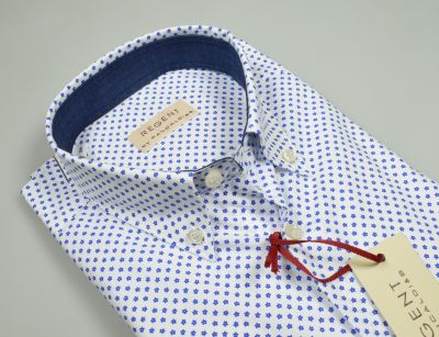 Camicia pancaldi regular fit disegno stampato azzurro