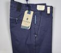 Blue sea barrier cotton piquet stretch stone wash trousers