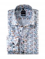 Camicia slim fit olymp disegno grafico stampato cotone stretch