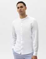 Camicia bianca in lino e cotone slim fit olymp
